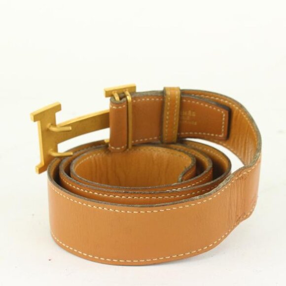 Hermès 32mm Reversible H Logo Belt Kit Brown x Gold 1H124 main image 10